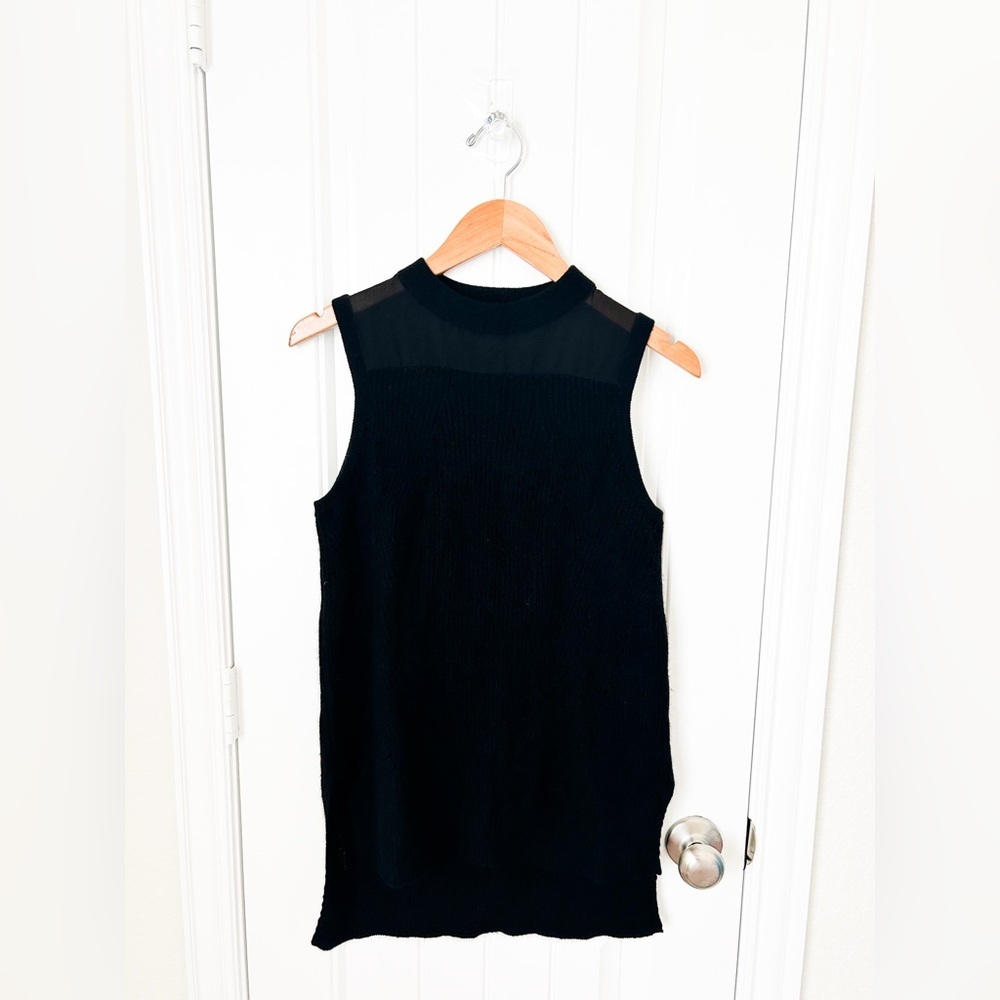 White + Warren Cashmere Black Tank Sweater Size Small